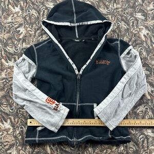 Y2k Womens Black and Gray Giants Hoodie